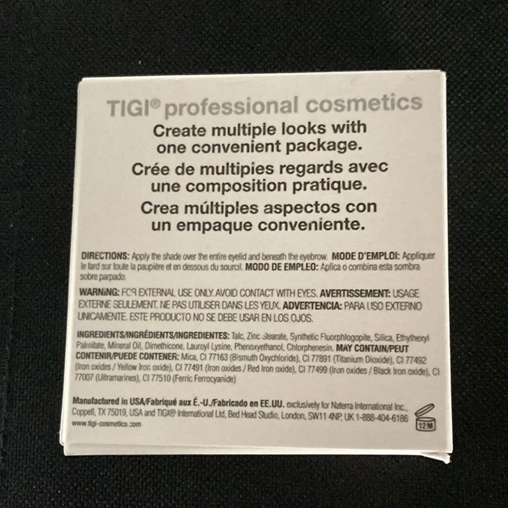 TIGI High Density Quad Eyeshadow Smoky Hot Net. Wt. 0.32 oz. New in Box
